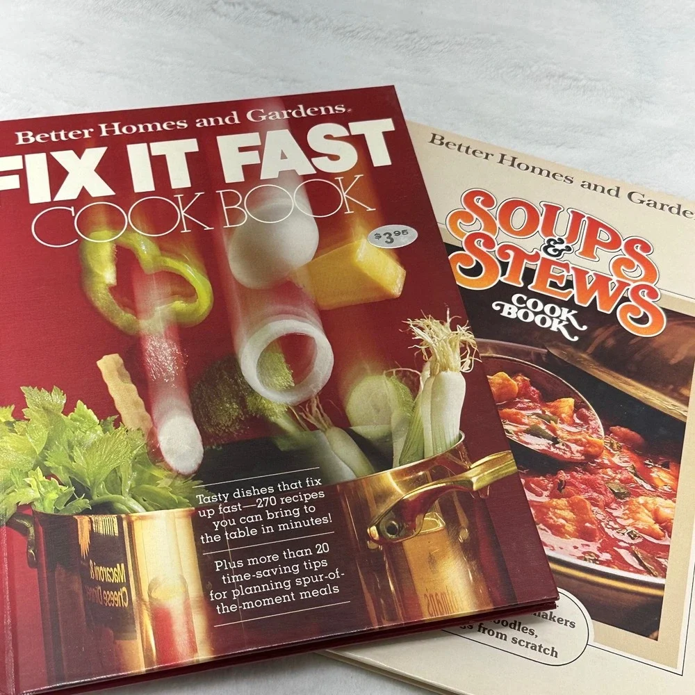 Vintage Better Homes and Gardens Cookbooks Set of 2 Soups and Stews Fix It Fast‎